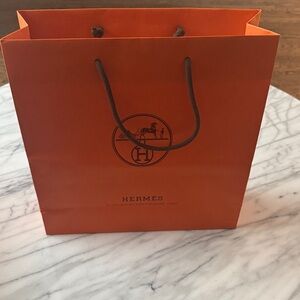 Hermes orange shopping bag